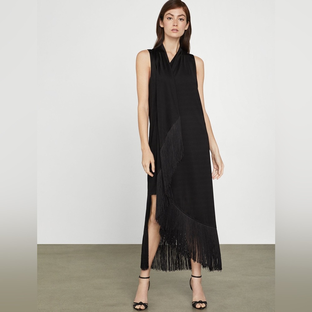 BCBG MAXAZRIA Black Fringe Dress